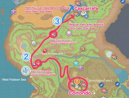 Path to Cascarrafa (Water Gym) Pokemon SV