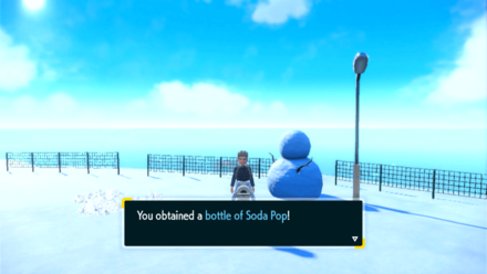 Pokemon Scarlet and Violet (SV) - Soda Pop being rewarded for attempting the Blizzard Course