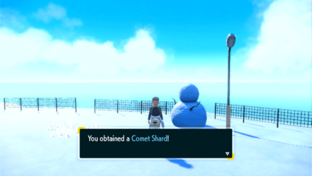Pokemon Scarlet and Violet (SV) - Comet Shard being awarded for clearing the Sheer Cold Course for the first time