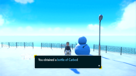 Pokemon Scarlet and Violet (SV) - Carbos being rewarded for each attempt at the Sheer Cold Course