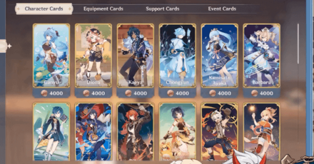 Genshin Impact Card TCG - Character Cards 1