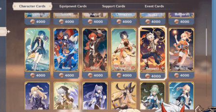 Genshin Impact Card TCG - Character Cards 2