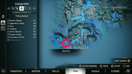 God of War Ragnarok - The Stein Locaption Map