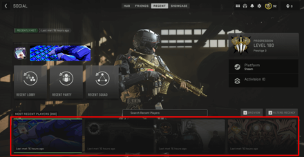 Warzone 2.0 - Recent Add Friends