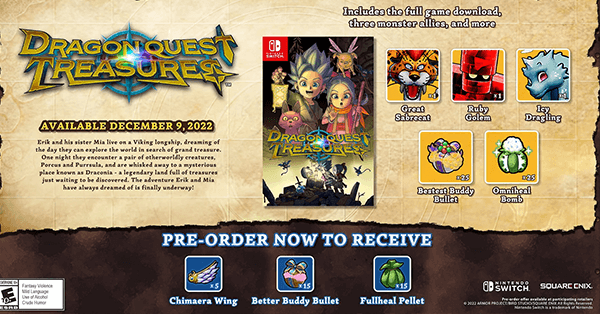 DQ Treasures - pre-order bonuses
