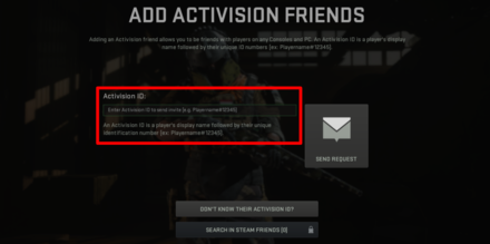 Warzone 2.0 - Activision Add Friends