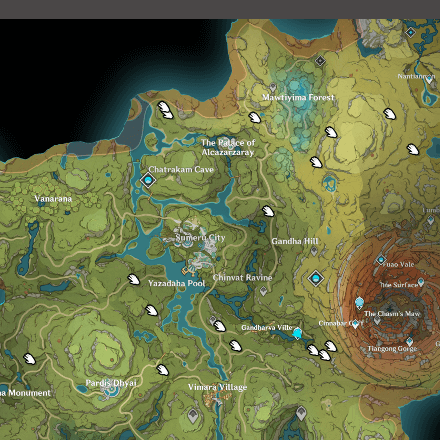 Genshin - Apple Locations in Sumeru