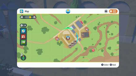 Pokemon SV - Gimmighoul Coin NPC in Medali map location