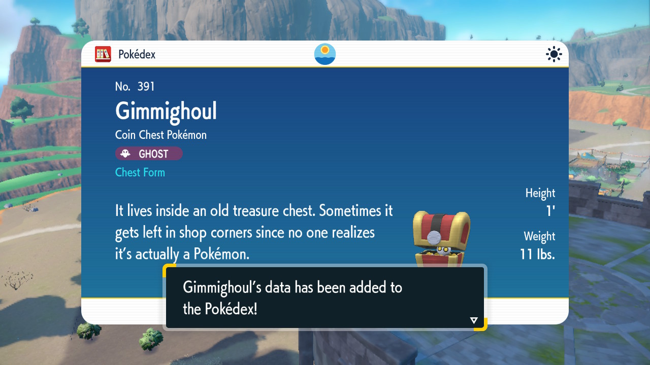 Pokemon SV - Gimmighoul registered