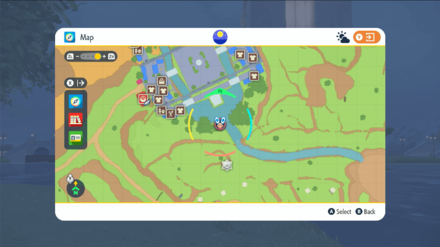 Pokemon Scarlet and Violet (SV) - Water Stone Location Map Zoomed-In