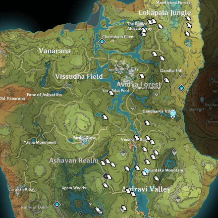 Genshin - Berry Locations - Sumeru
