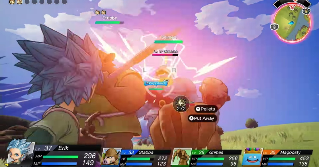 DQ Treasures - attacking enemies using Erik