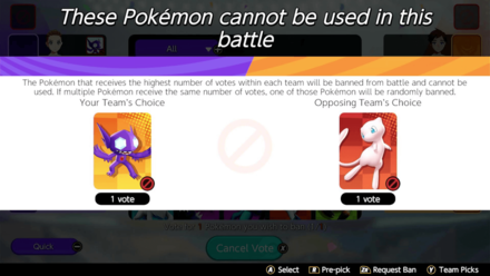 Pokemon UNITE - Banned Pokemon in Draft Pick.