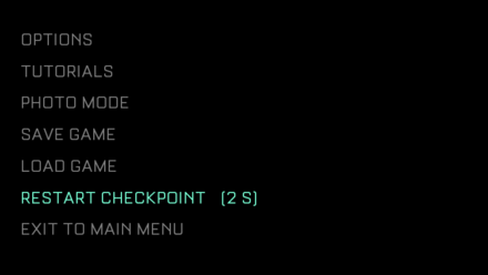 Pause Menu - Restart Checkpoint