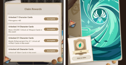 Genshin - Duelist Rising - Collect Character Cards to Get Rewards