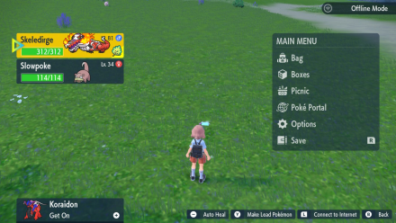 Pokemon Scarlet and Violet SV Slowpoke and Skeledirge in Party.png