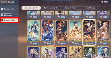 Genshin - Dynamic Skin Shop