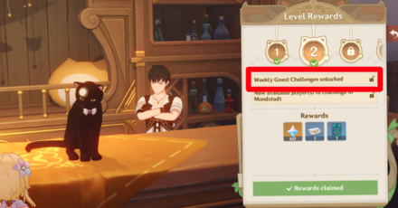 Genshin - Guest Challenges - Unlock at Player Level 2