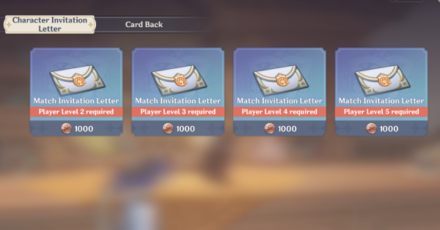 Genshin - Match Invitaiton Letter 2 - Get from the Card Shop