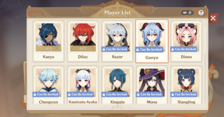 Genshin - Match Invitaiton Letter 3 - Invite Characters in Matches