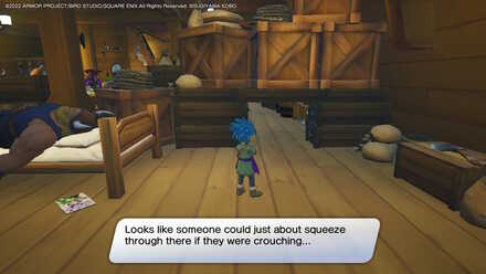 DQ Treasures - crouch under the crates