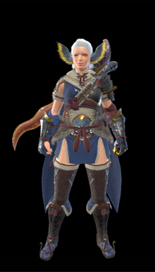 Black Wing Earrings Layered Armor Piece (Separate) (Hunter)