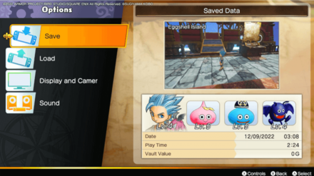 DQ Treasures -  Save Menu