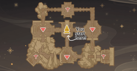 Genshin - Stormwood Trial Misty Dungeons Realm of Sand Day 1 Map