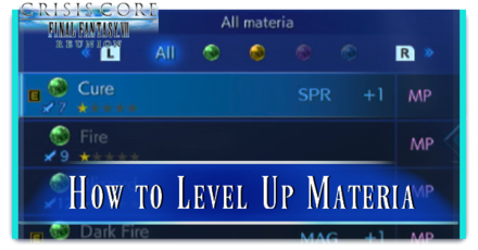 Crisis Core Reunion - How to Level Up Materia Top Banner