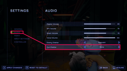 High on Life - Mute Guns in the Settings Menu