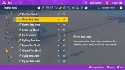 Pokemon Scarlet and Violet SV - Water Tera Shard