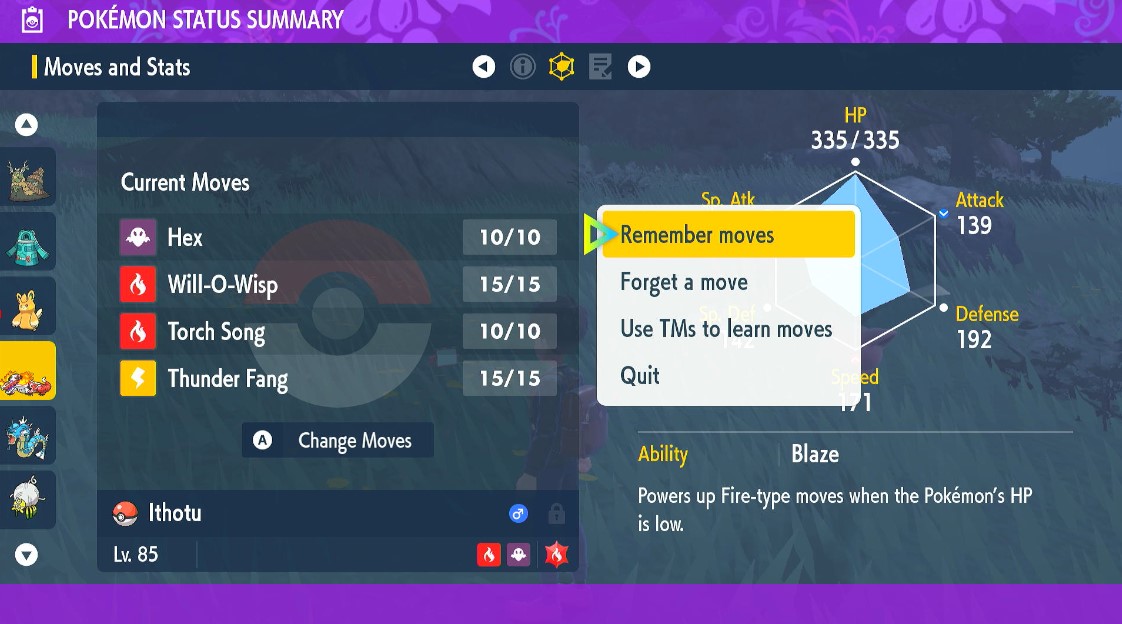 Moves and Teaching your Pokemon New Moves - Pokemon Scarlet and Violet (SV)