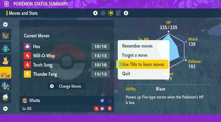 Teaching a Pokemon a new Move with TMs, Second Step - Pokemon Scarlet and Violet (SV)