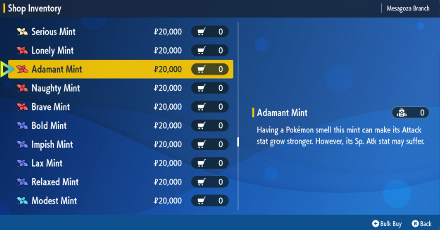 Pokemon Scarlet and Violet - List of Nature Mints