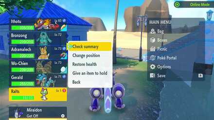 Nicknaming a Traded Pokemon, First Step - Pokemon Scarlet and Violet (SV)