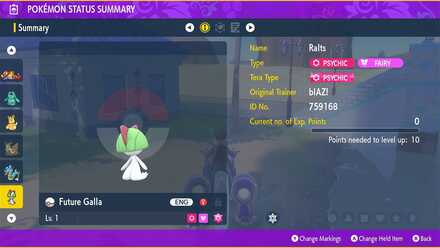 Nicknaming a Traded Pokemon, Third Step - Pokemon Scarlet and Violet (SV)