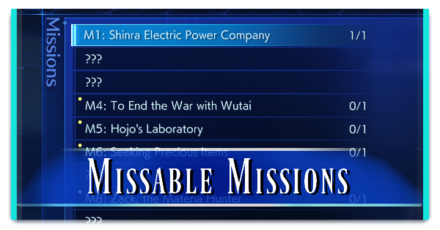 Crisis Core Reunion - Missable Missions