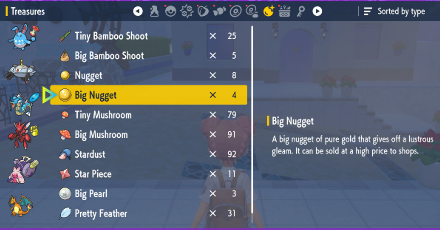 Pokemon Scarlet and Violet - List of Treasures