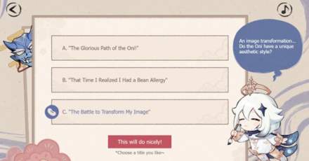 Genshin - How to Play 3 - Pick a Title for the Light Novel