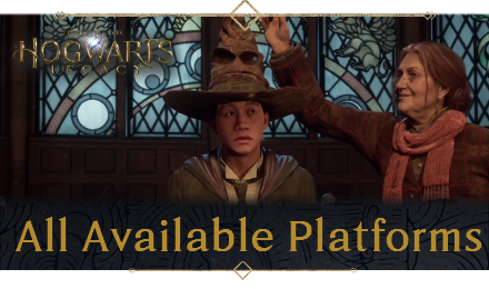 Hogwarts Legacy Top Banner - All Available Platforms
