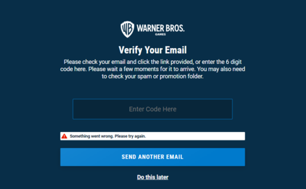 Hogwarts Legacy - WB Games Account Verification