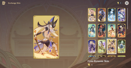 Genshin - Exchange Blank Dynamic Card to Character Card Dynamic Skin
