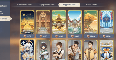 Genshin - Card Shop - Support Card Dynamic Skins