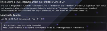 Dismantling Bonus - January 10