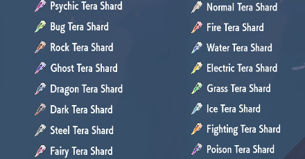 Pokemon Scarlet and Violet - Tera Shards