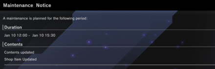 Maintenance - January 10