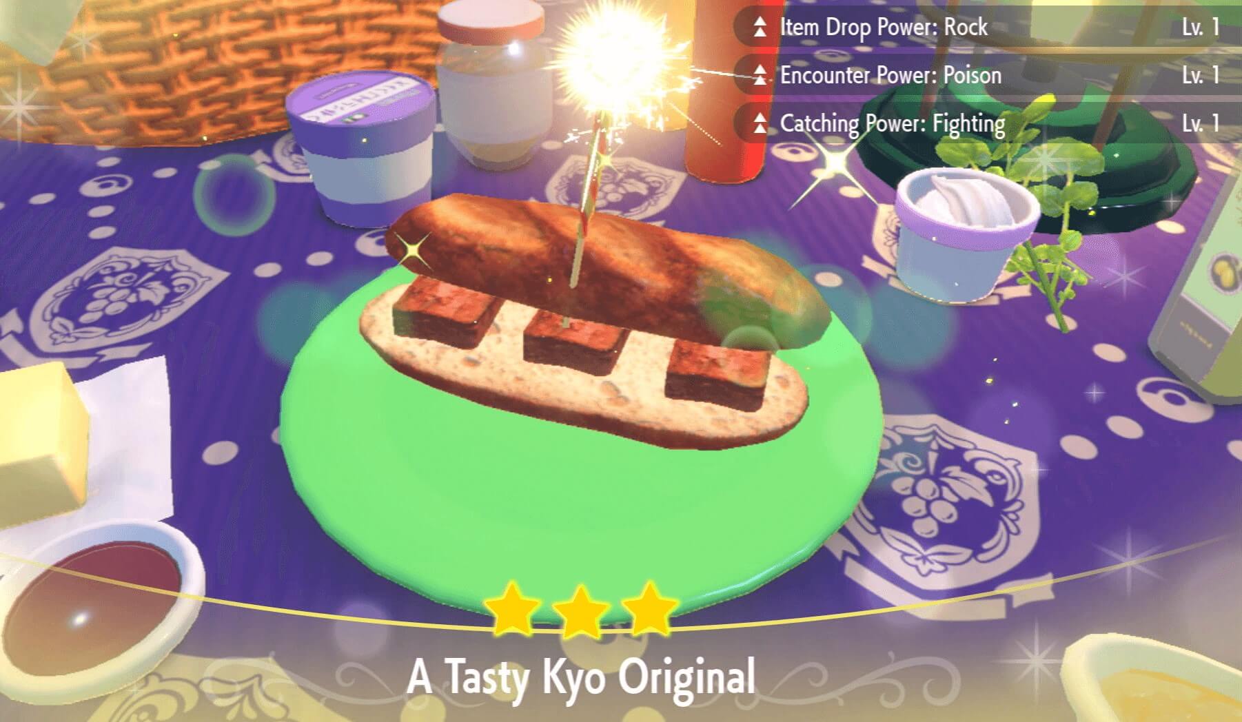 Item Drop Power Rock Bacon Sandwich Lv. 2 - Pokemon Scarlet and Violet (SV)