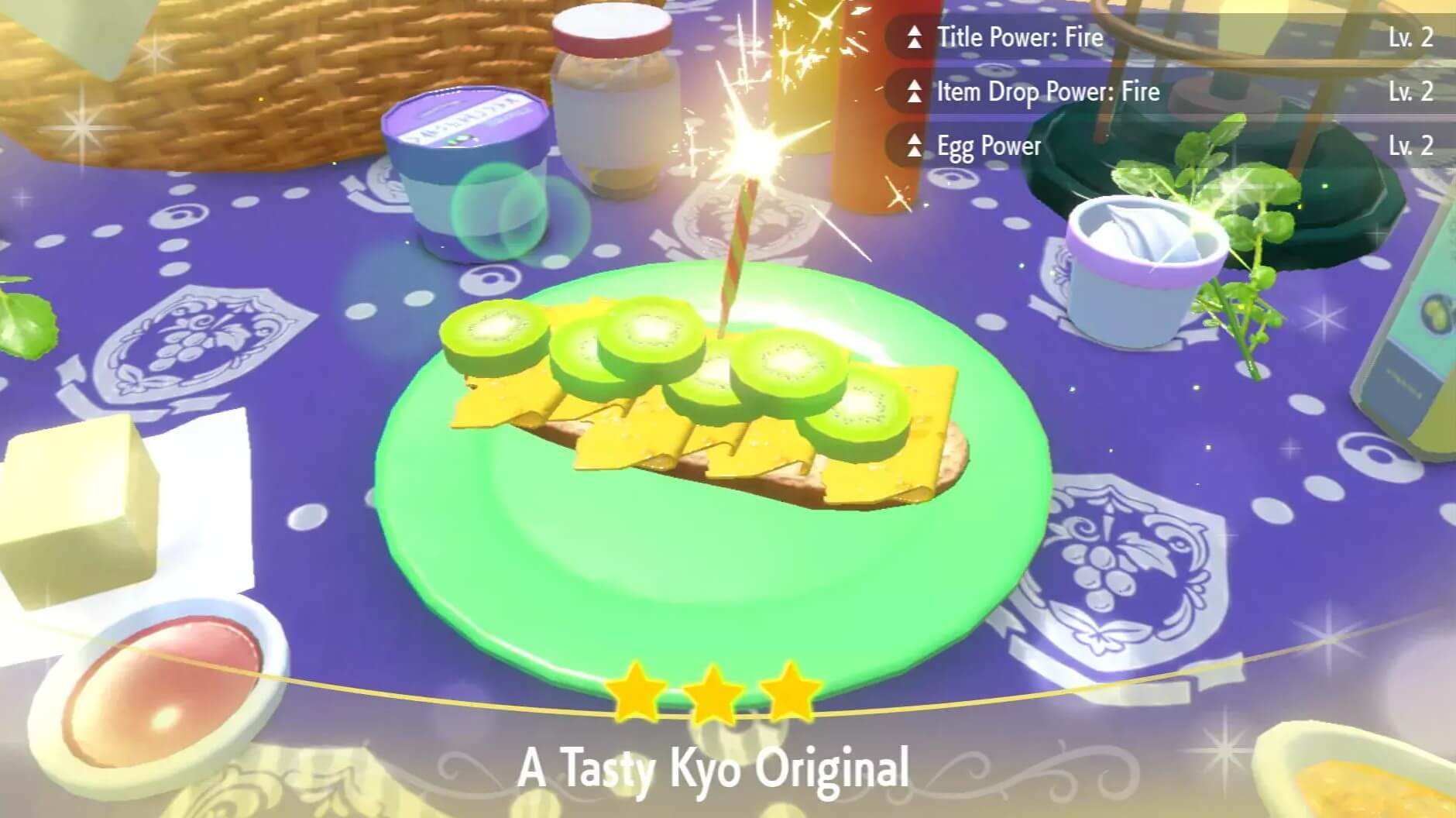 Item Drop Power Fire Cheese Sandwich Lv. 2 - Pokemon Scarlet and Violet (SV)