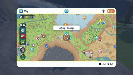 Pokemon Scarlet and Violet SV - Dalizapa Passage Map Location