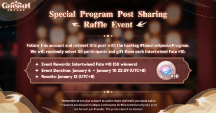 Genshin Impact -  Special Program Post Sharing Event